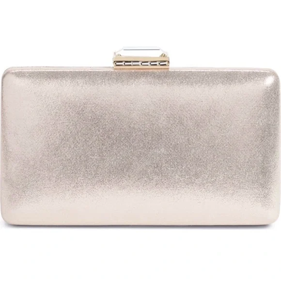 NWT Nordstrom Metallic Box Clutch - Picture 2 of 9